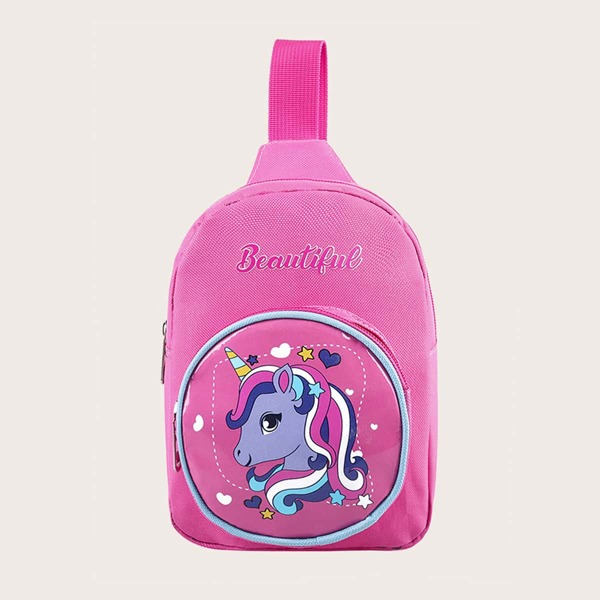 

Сумка на поясе с принтом единорога для девочек, Розовые