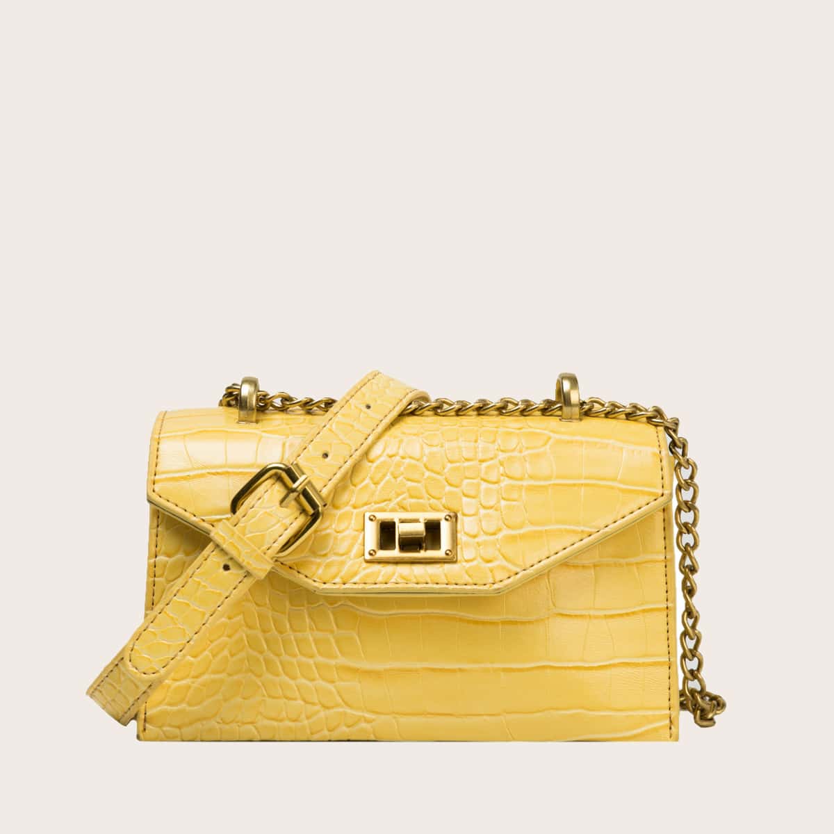

Croc Embossed Crossbody Bag, Yellow