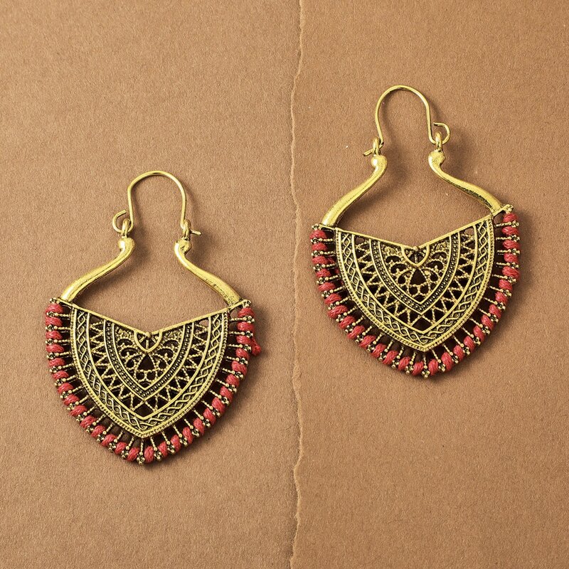 

Hollow Out Hoop Earrings, Multicolor