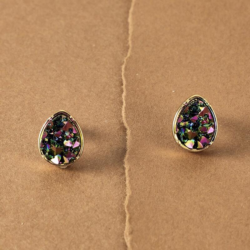 

Water Drop Stud Earrings, Multicolor