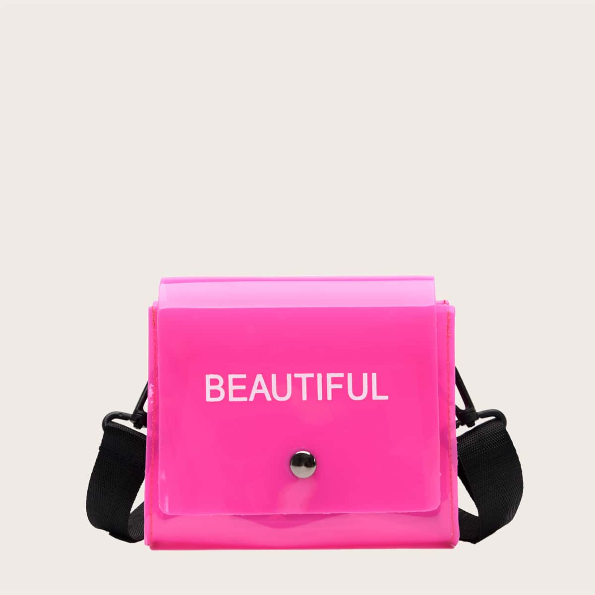 

PVC Clear Crossbody Bag, Hot pink