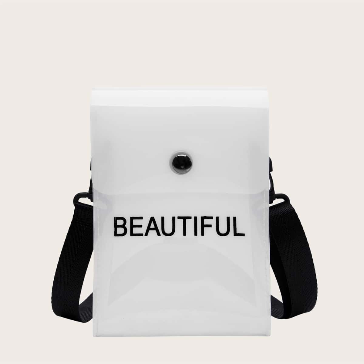 

PVC Clear Crossbody Bag, White