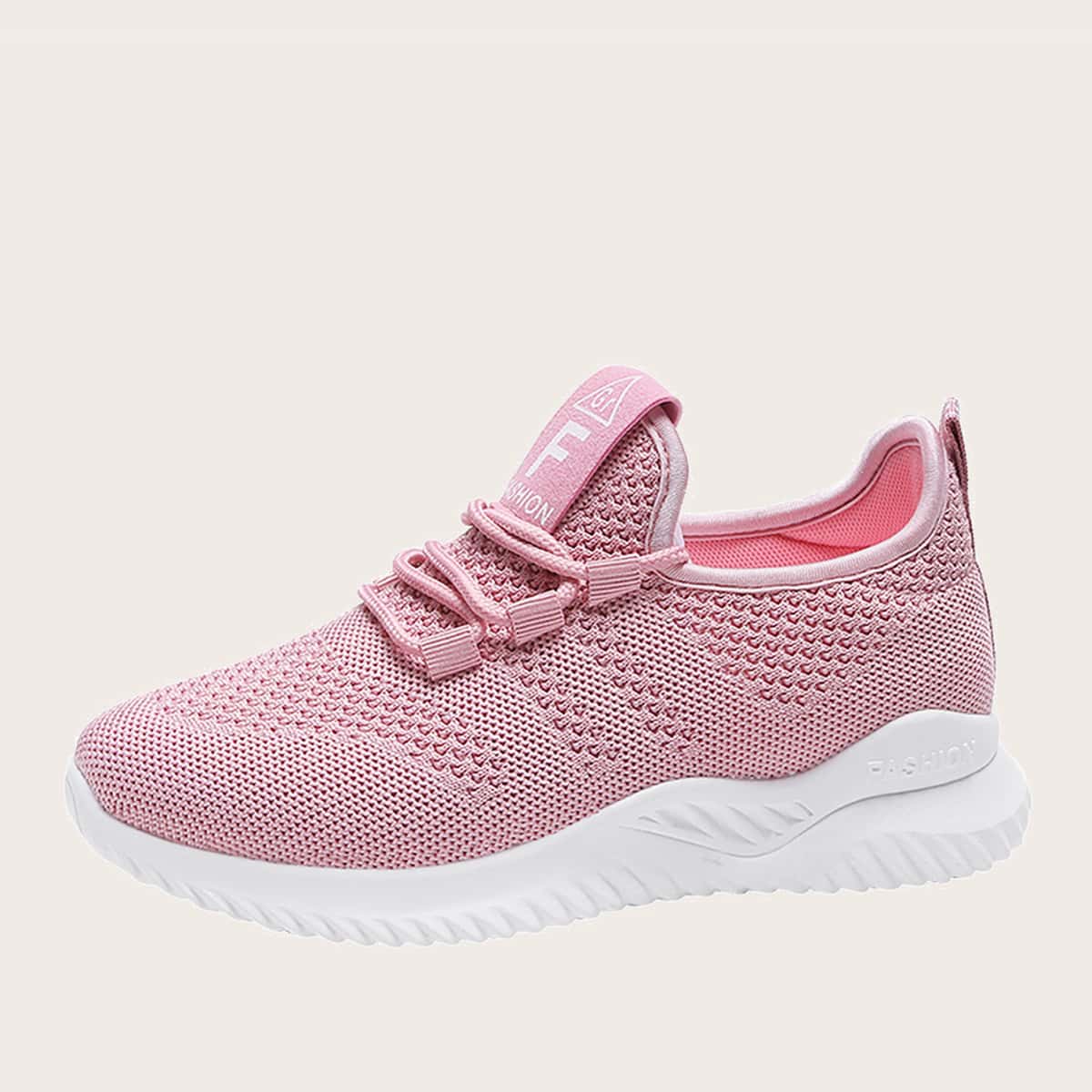 

Lace-up Front Wide Fit Sneakers, Pink