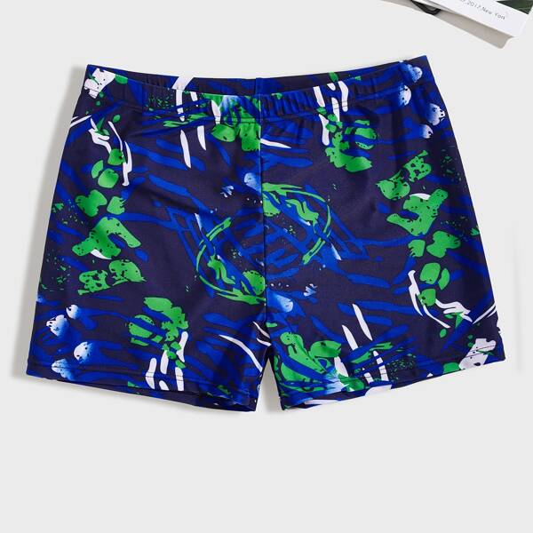 

Men Graphic Print Swim Trunks, Navy