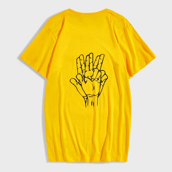 

Men Hands Print Tee, Yellow bright