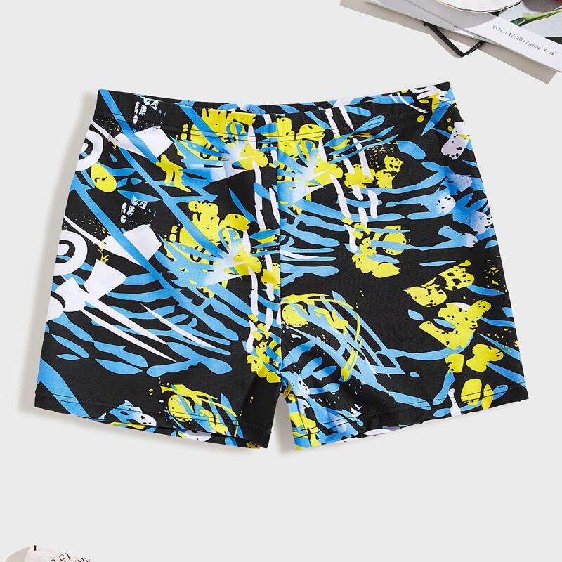 

Guys Graphic Print Swim Trunks, Multicolor