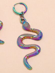1 Pair Retro Unique Snake Shaped Earrings, Suitable For Daily Wear