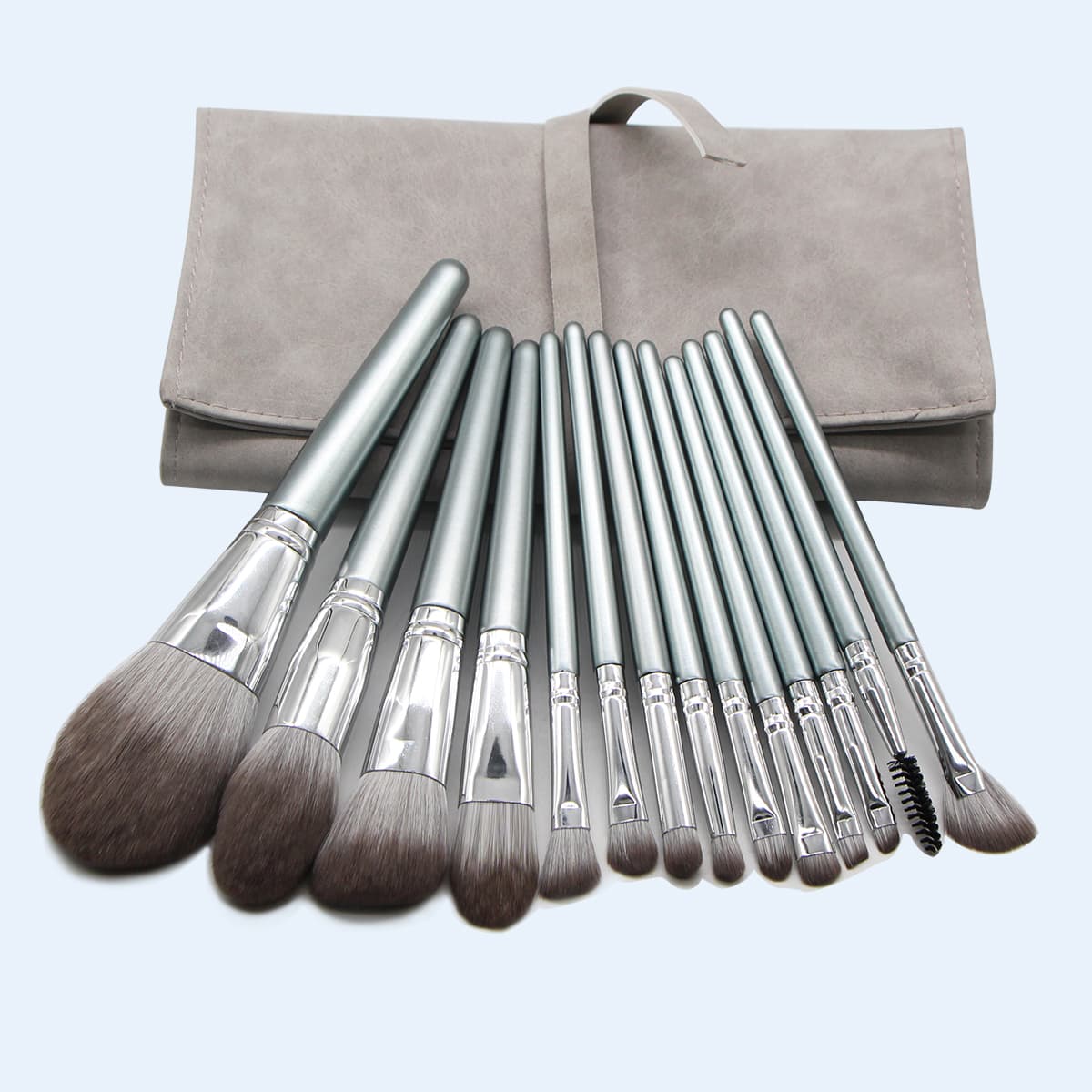 

Duo-fiber Makeup Brush Set With Case, Grey