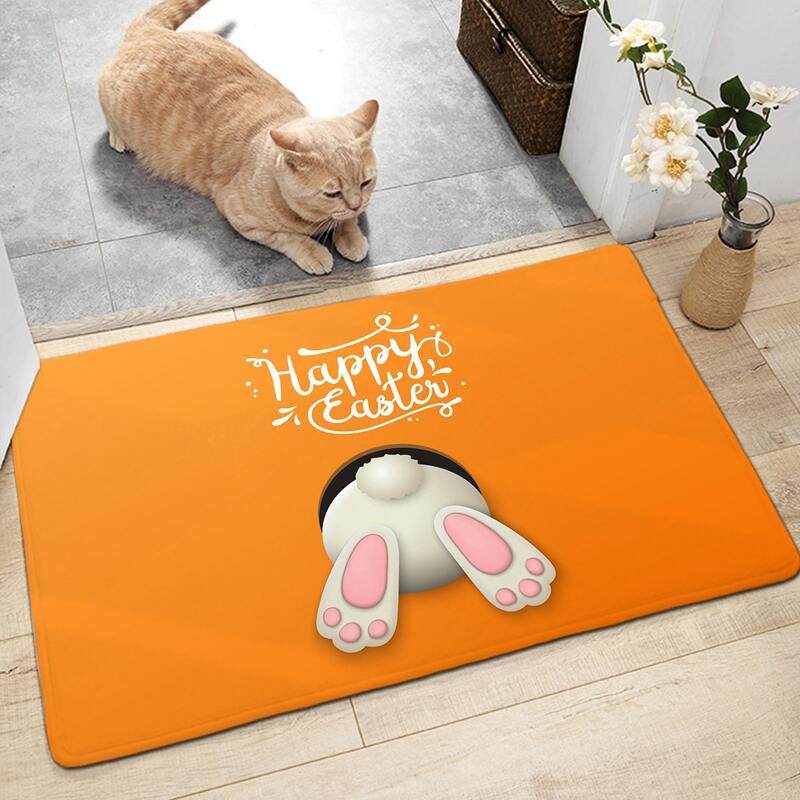 

Rabbit Print Floor Mat, Yellow