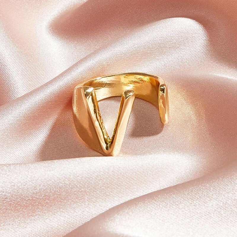 

Letter Decor Ring, Gold