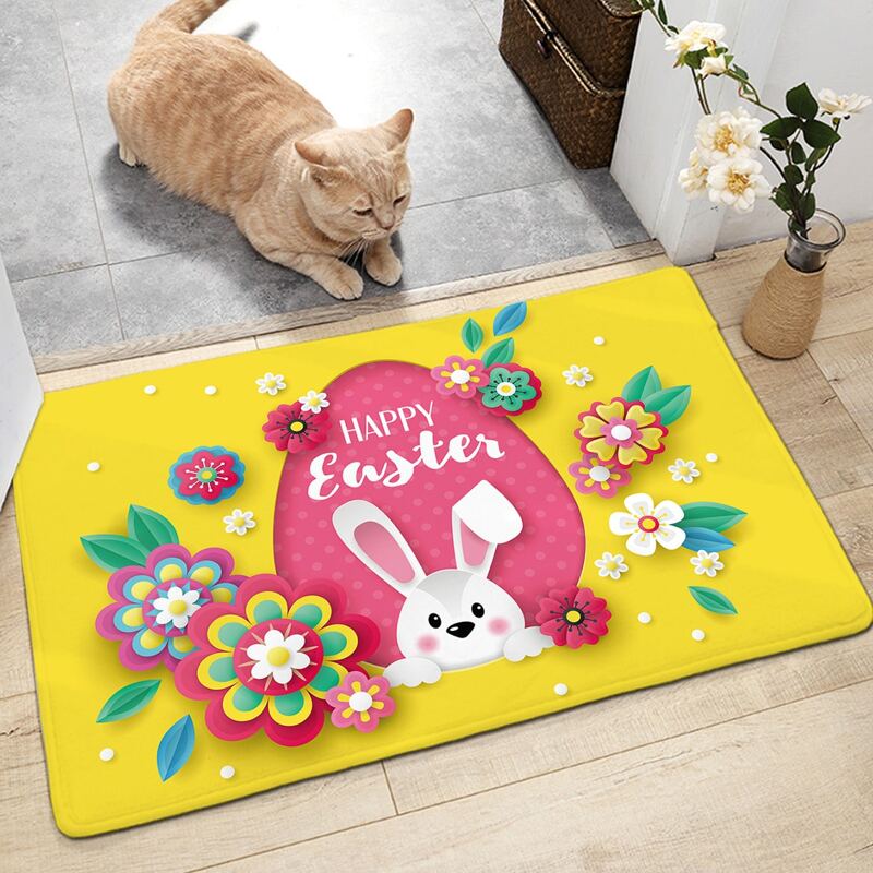 

Rabbit Print Floor Mat, Yellow