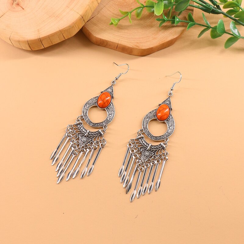 

Tassel Dangle Earrings, Silver