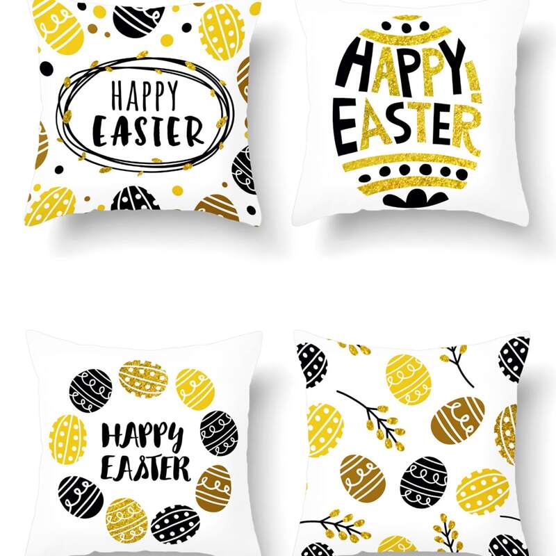 

1pc Egg Print Cushion Cover Without Filler, Multicolor