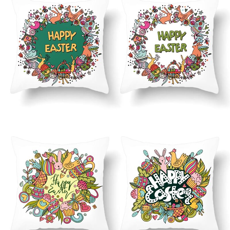 

1pc Rabbit Print Cushion Cover Without Filler, Multicolor