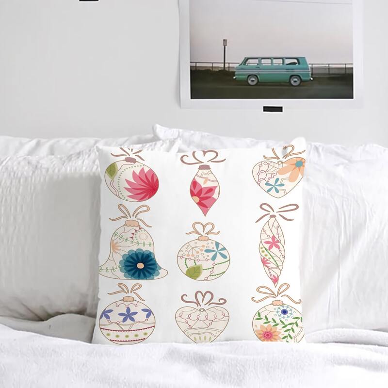 

Flower Print Cushion Cover Without Filler, Multicolor