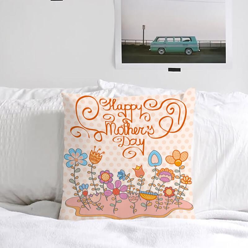 

Flower Print Cushion Cover Without Filler, Multicolor