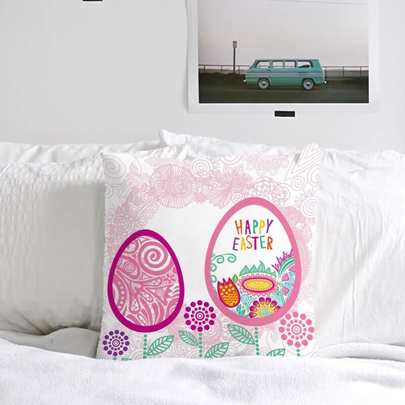 

Flower Print Cushion Cover Without Filler, Multicolor
