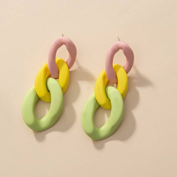 

Серьги-подвески в форме цепочки 1 пара, Многоцветный