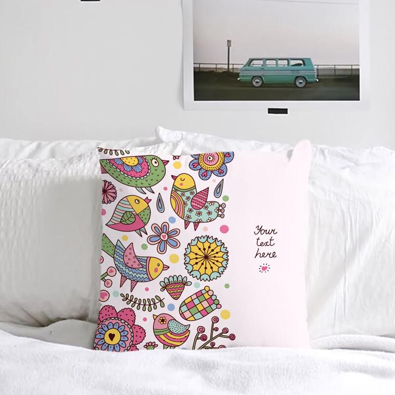 

Cartoon Graphic Cushion Cover Without Filler, Multicolor