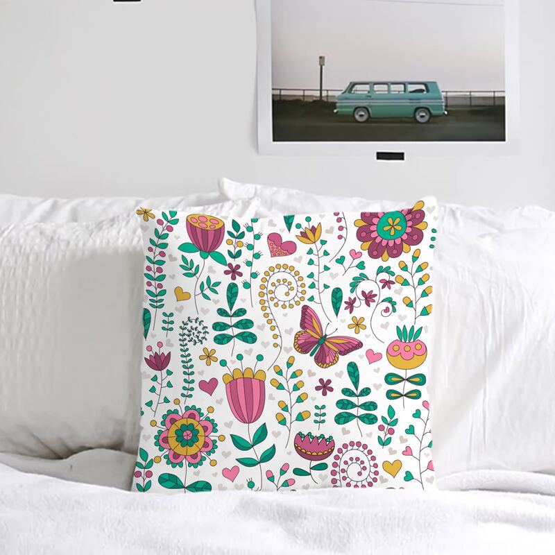 

Plants Print Cushion Cover Without Filler, Multicolor
