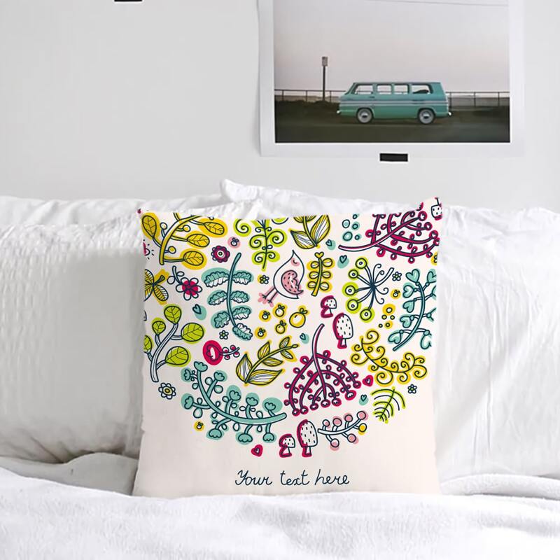

Plants Print Cushion Cover Without Filler, Multicolor