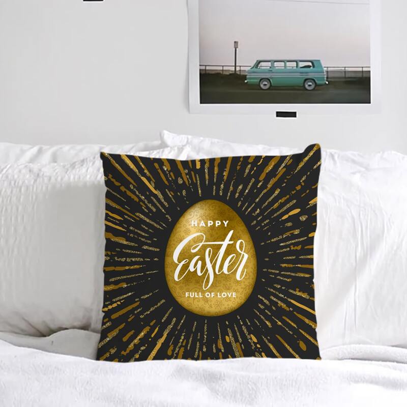 

Egg Print Cushion Cover Without Filler, Multicolor