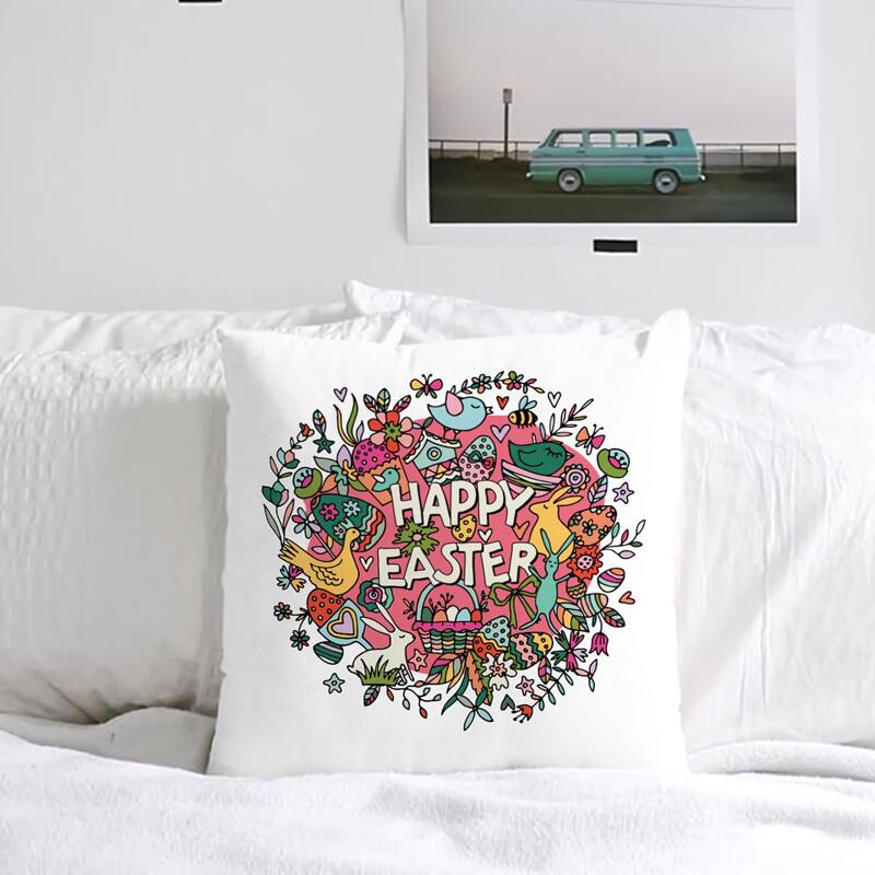 

Cartoon Graphic Cushion Cover Without Filler, Multicolor