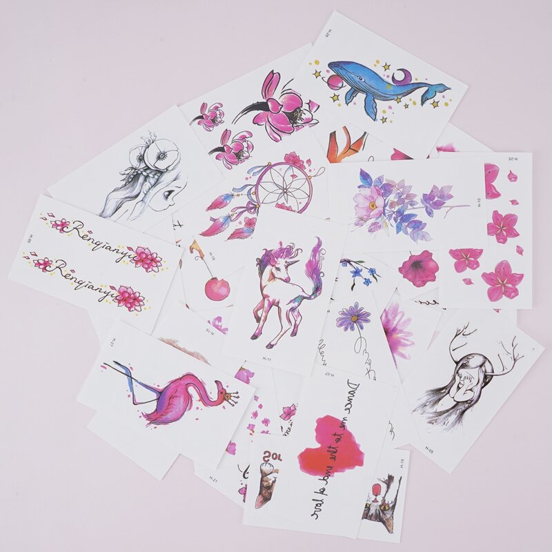 

30pcs Unicorn Pattern Tattoo Sticker, Multicolor
