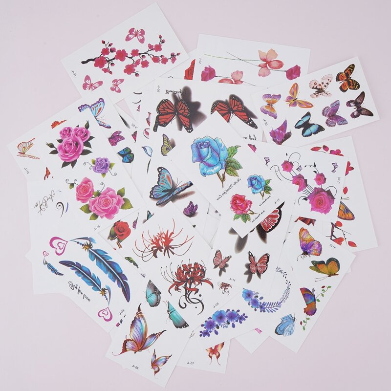 

30pcs Floral Pattern Tattoo Sticker, Multicolor