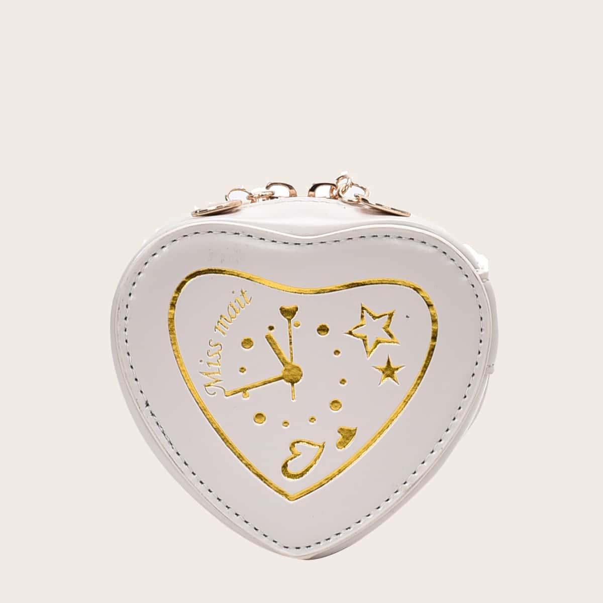 

Mini Heart Shaped Sling Bag, White