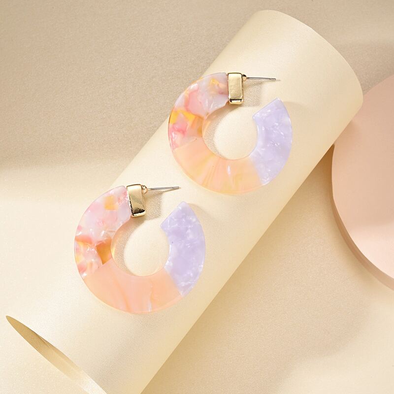

Marble Pattern Earrings 1pair, Multicolor