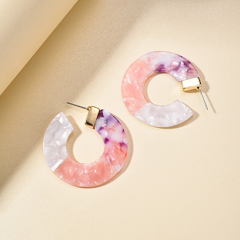 

Marble Pattern Earrings 1pair, Multicolor