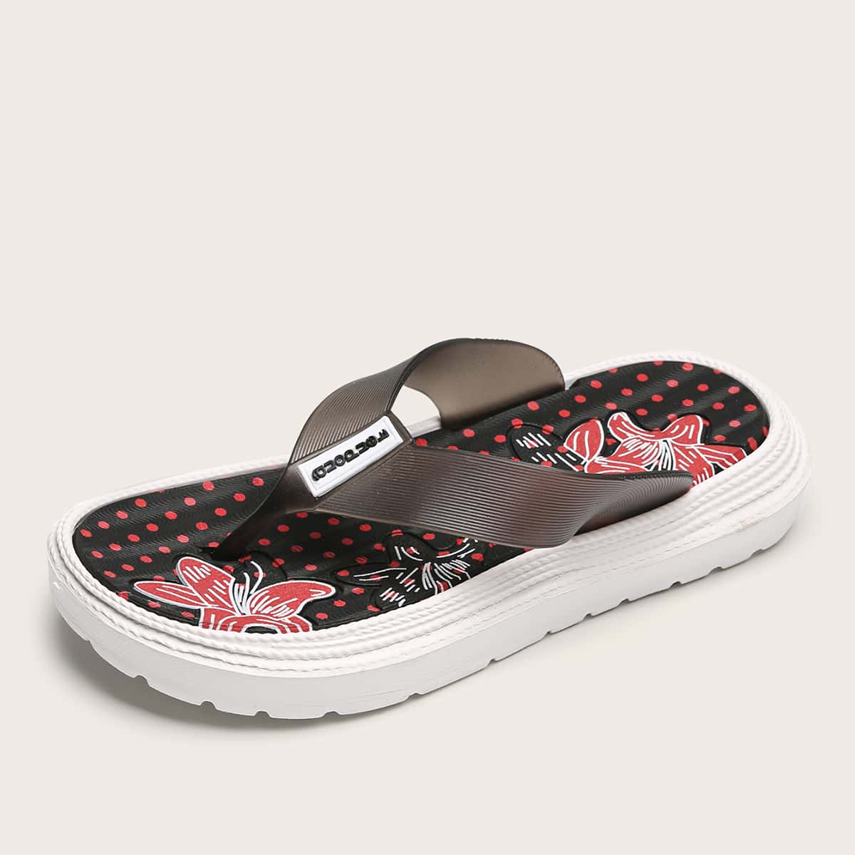 

Letter Detail Flip Flops, Grey