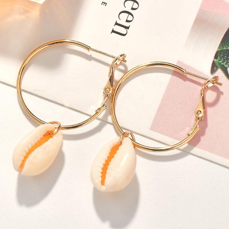 

Shell Charm Drop Earrings, Gold