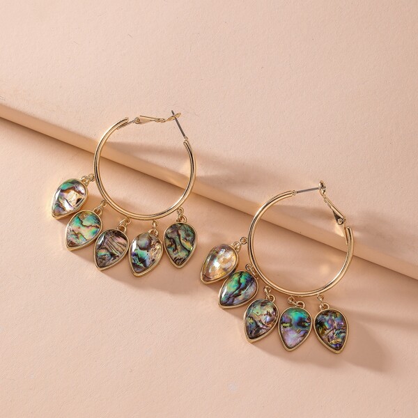 

Water Drop Charm Earrings, Multicolor