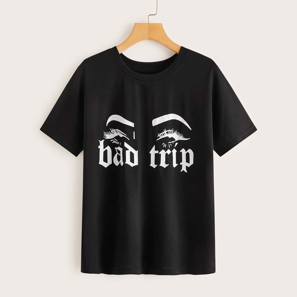 

Letter & Figure Graphic Tee, Black