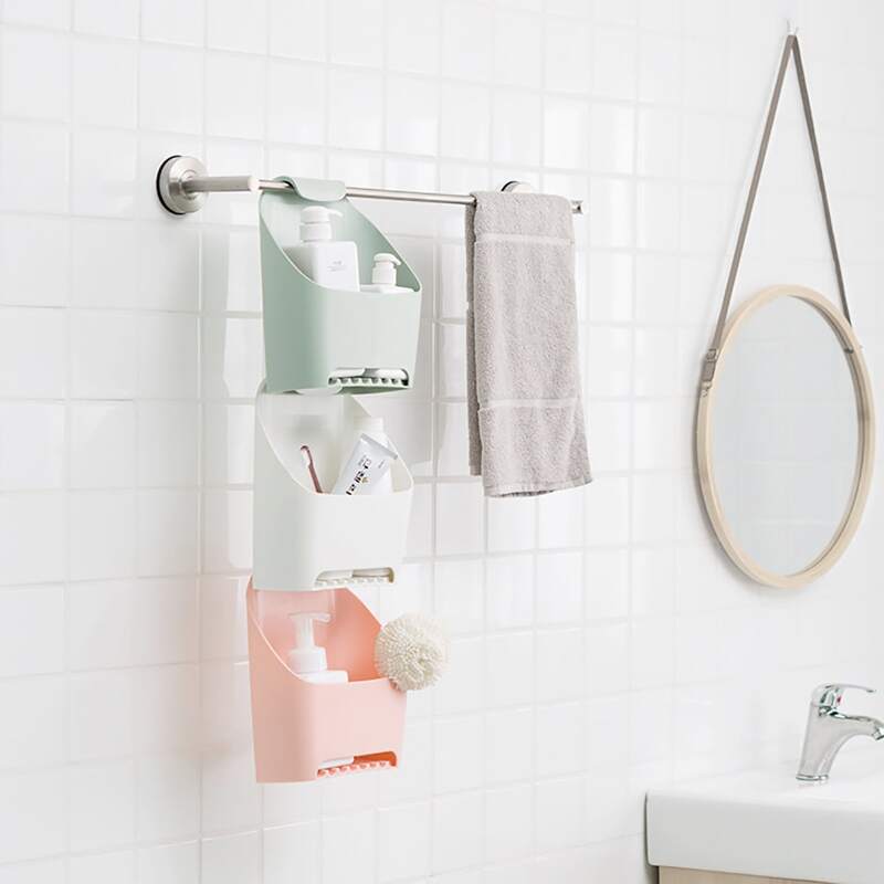 

1pc Bathroom Hanging Storage Basket, Multicolor