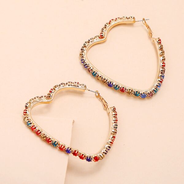

Heart Hoop Earrings, Multicolor