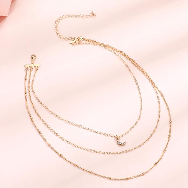 

Rhinestone Layered Necklace, Gold