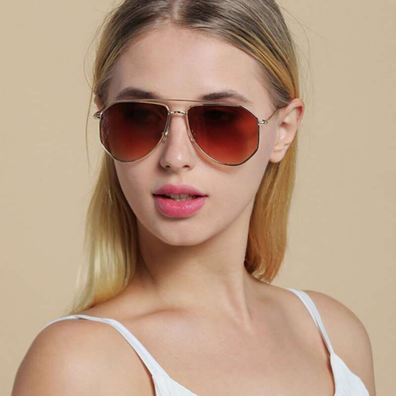 

Metal Frame Sunglasses, Brown