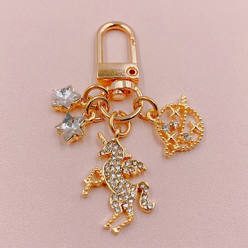 

Unicorn Charm Keychain, Gold