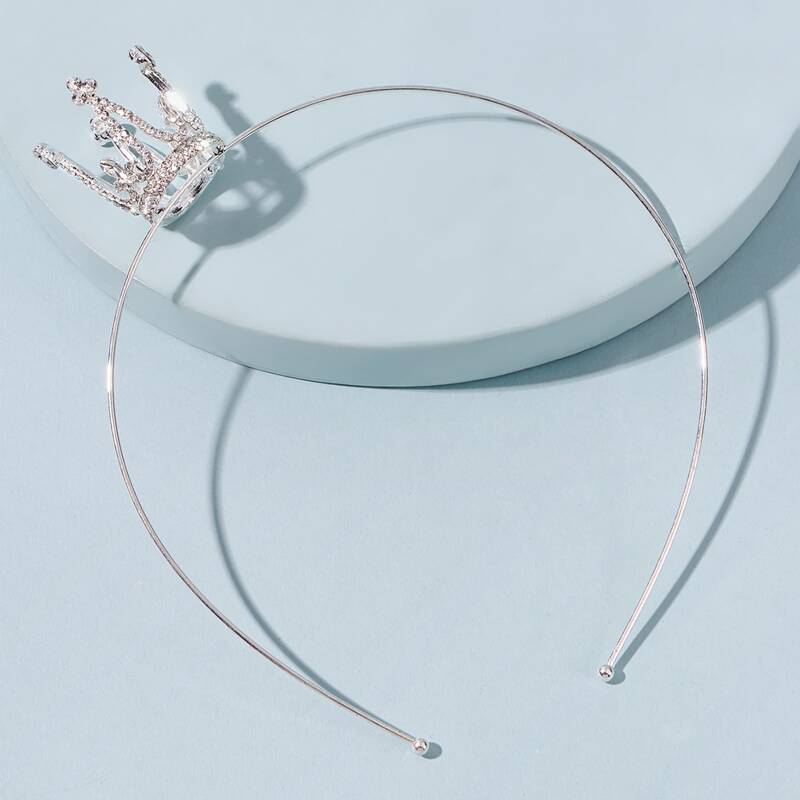 

Plain Rhinestone Hair Hoop, Silver