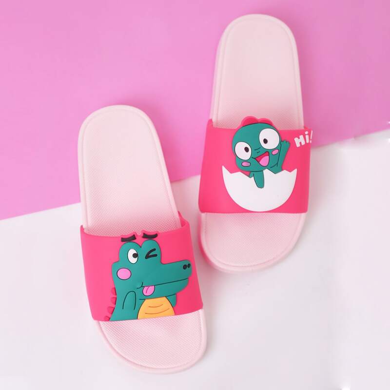 

Cartoon Graphic Non-slip Sliders, Pink