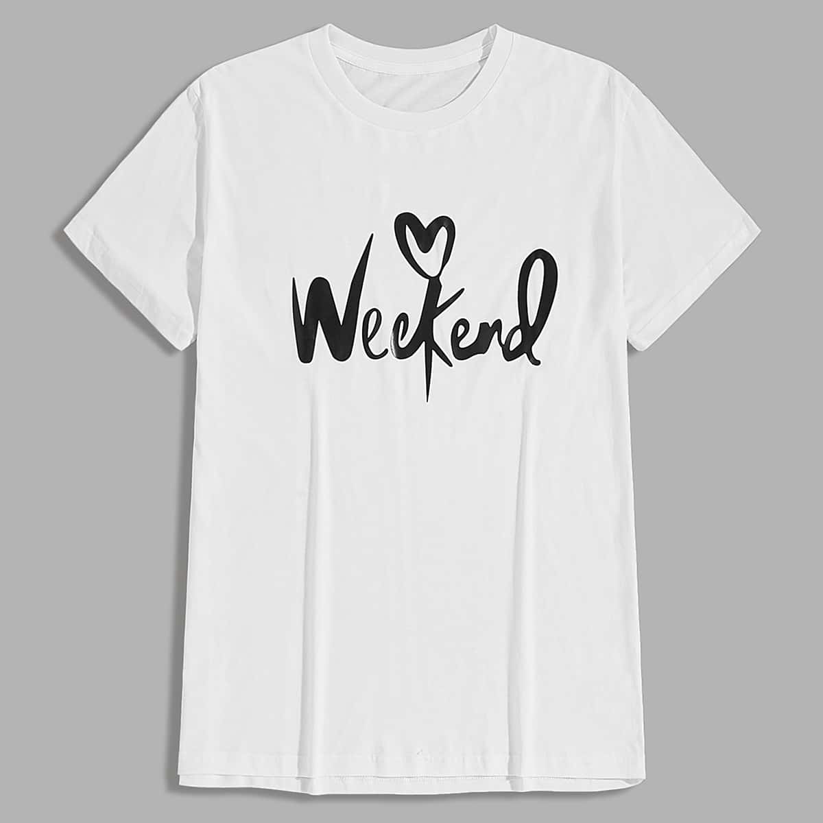 

Guys Heart & Letter Graphic Tee, White