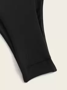 Swim Basics Summer Beach Solid High Cut Bikini Panty - Black - View 4