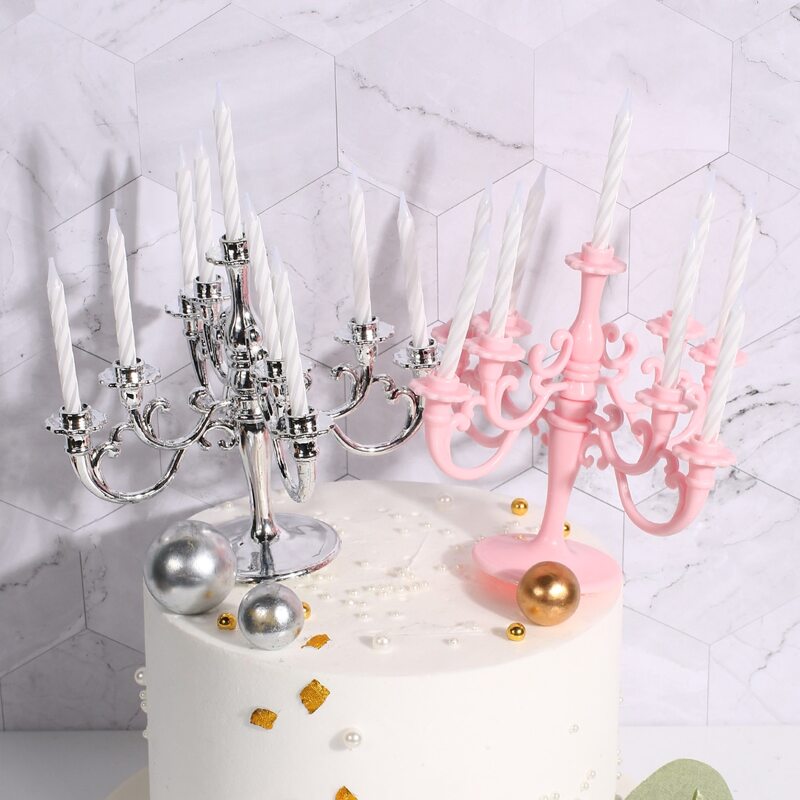 

1pc Candlestick Design Cake Topper, Multicolor
