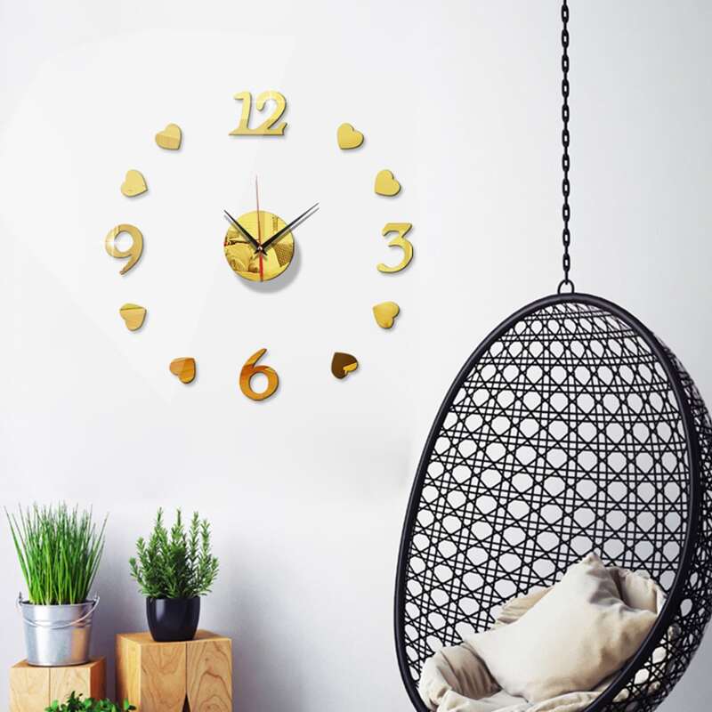 

1pc Mirror Surface Wall Clock, Multicolor