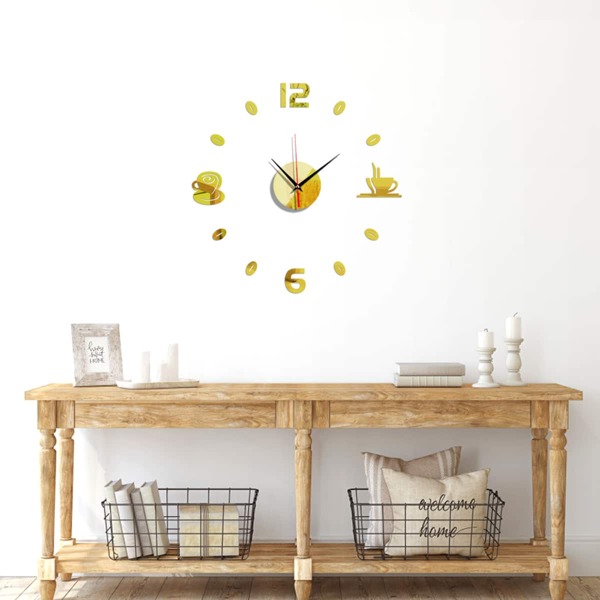 

1pc Mirror Surface Wall Clock, Multicolor