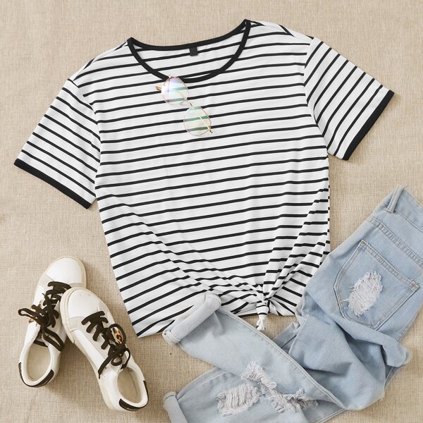

Black And White Striped Tee