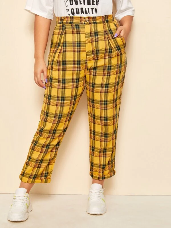 shein plaid pants